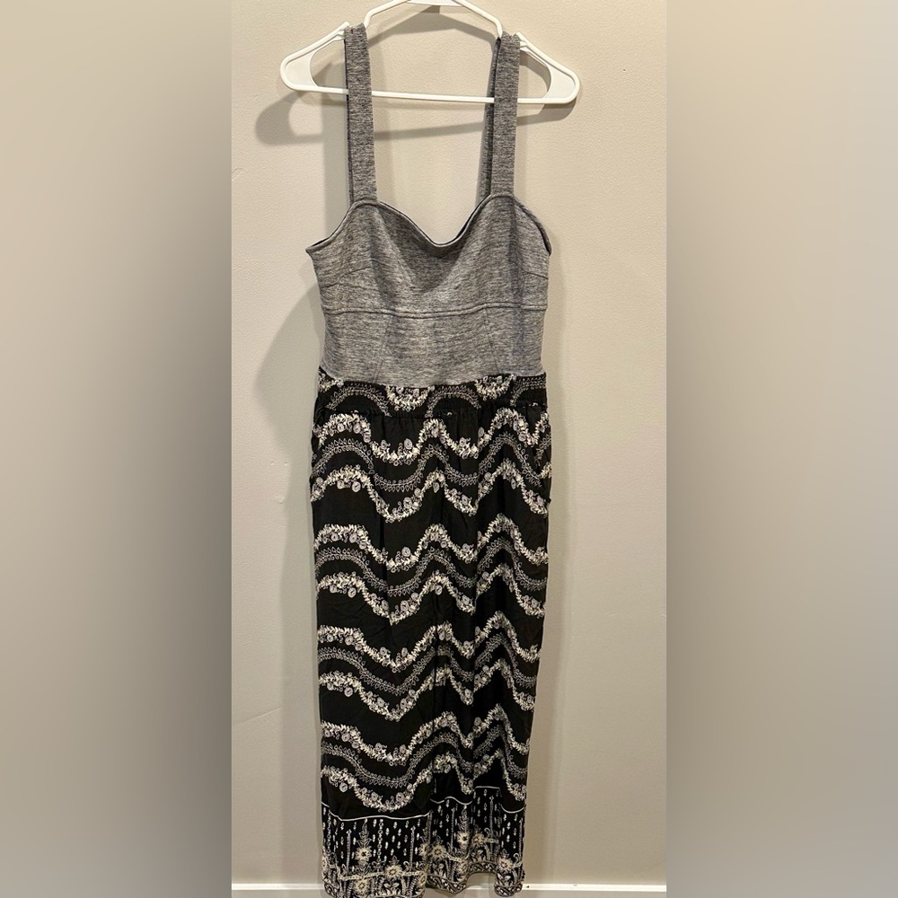 Anthropologie Lilka Pantsuit Blue Gray Purple Floral Boho Jumpsuit Size L - Picture 1 of 8